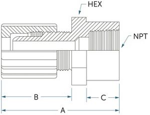 Flaretek® Straight Adapter, FNPT Flaretek® Tube Fittings Entegris